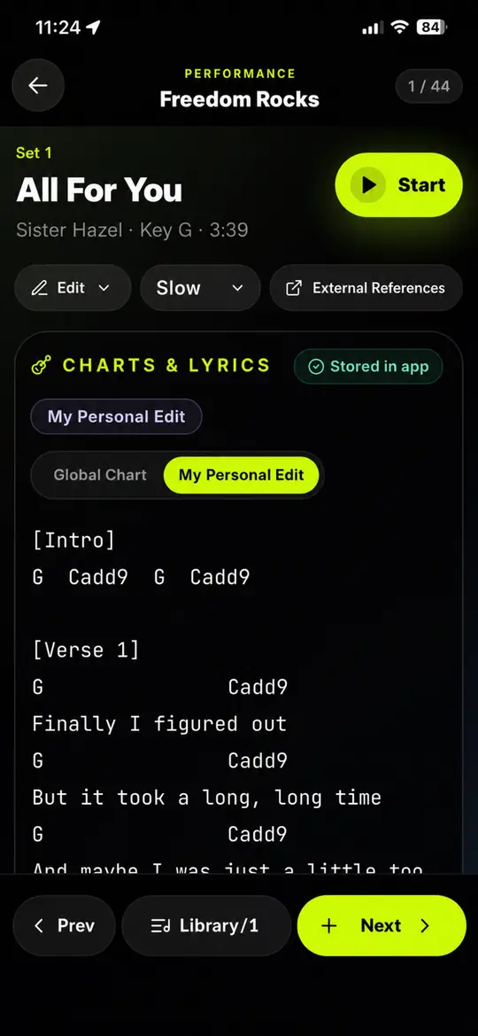 DSC Hub performance screen for running a live set